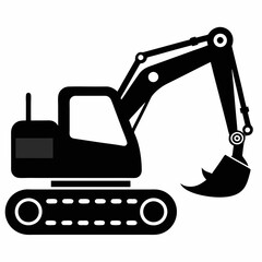 Excavator Black silhouette