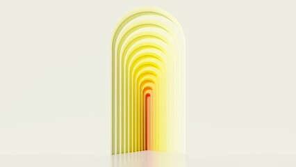 Fototapeta premium Arch podium background art deco style 3d render