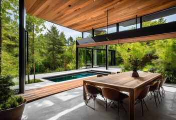 Obraz premium stunning architectural elements showcasing modern home exteriors innovative sleek striking visual appeal, architecture, design, contemporary, facade