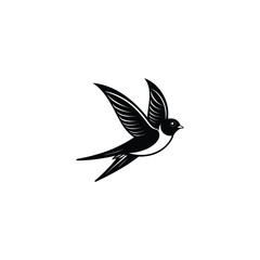 sketch tattoo flying swallow