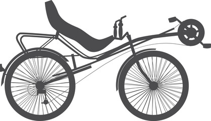 Recumbent bicycle black icon. Urban eco transport © ONYXprj