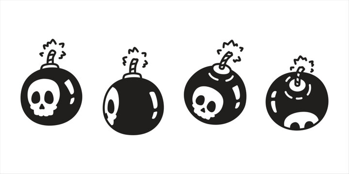 skull vector Halloween icon bomb grenade tnt doodle cartoon character dynamite explosive logo symbol illustration design clip art isolated