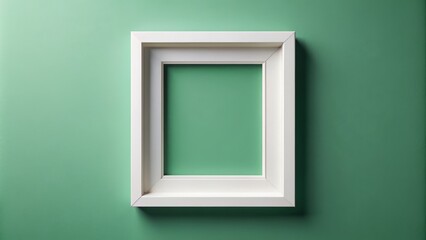 Empty white picture frame with soft drop shadow on a clean abstract template background, ready for text or image insertion.