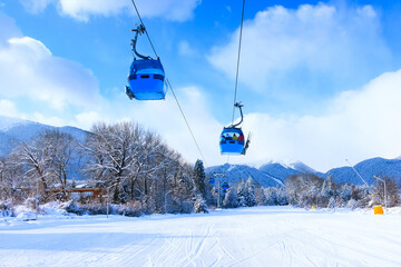 Ski resort Bansko, Bulgaria, ski lift