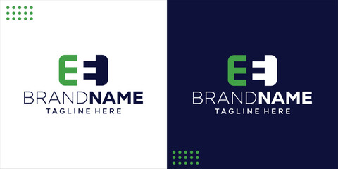 Creative Electronic EE Letter Logo, Design Inspiration, Illustration, Vector