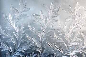 Icy patterns, etched, on frosted glass background