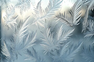 Icy patterns, etched, on frosted glass background