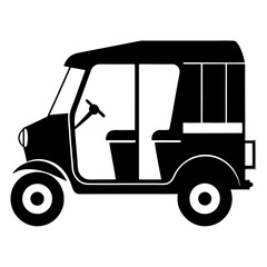 Fototapeta premium Auto Rickshaw Black silhouette
