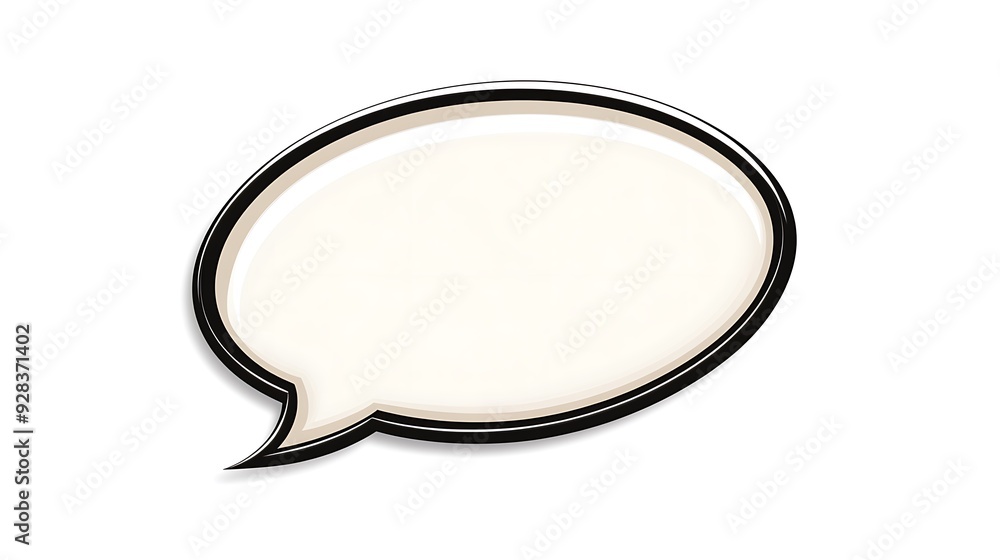 Poster speech bubble with curved edges and a border no background