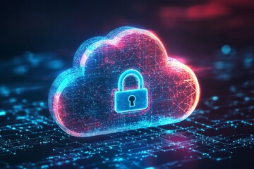 Illustration of Cloud Security Services Technology created with Generative AI