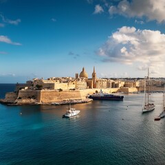 Obraz premium Valletta sea port, AI generated