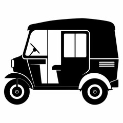 Fototapeta premium Auto Rickshaw Black silhouette