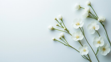 white spring flowers, white flower background
