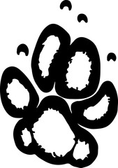Hand drawn wild animals foot prints. 