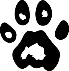 Hand drawn wild animals foot prints. 