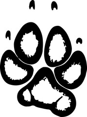 Hand drawn wild animals foot prints. 