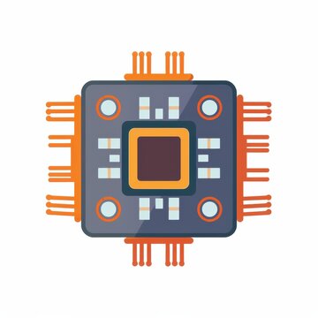 recommend clip art: Illustration of a Modern Computer Microchip With Pins