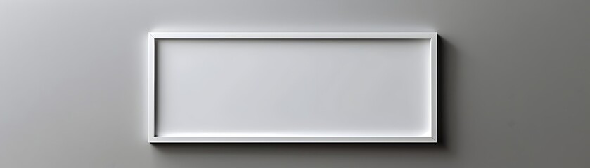Minimalist White Picture Frame with Thin Border on Plain Background