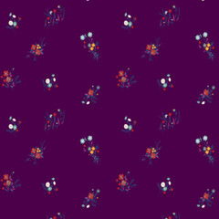 Abstract floral blooming design. Floral seamless . Abstract art vector with grunge textured flowers and plants in watercolor style.