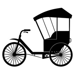 Fototapeta premium Rickshaw Black silhouette