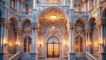 Obraz premium soft ethereal light dances across majestic façade details