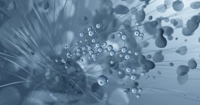 Docusate sodium rotating molecular 3d structure ball-and-stick model, looped video organic sodium salt