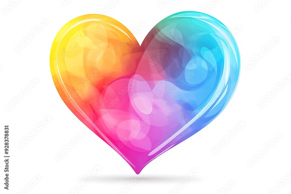 Poster heart-shaped speech bubble with gradient color no background