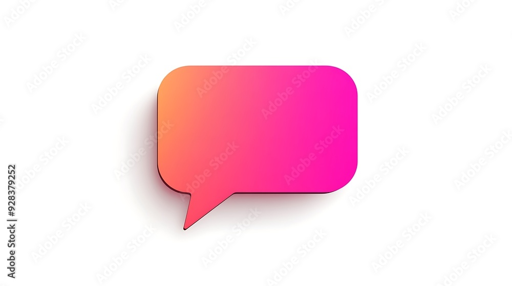 Poster triangle speech bubble with rounded corners no background