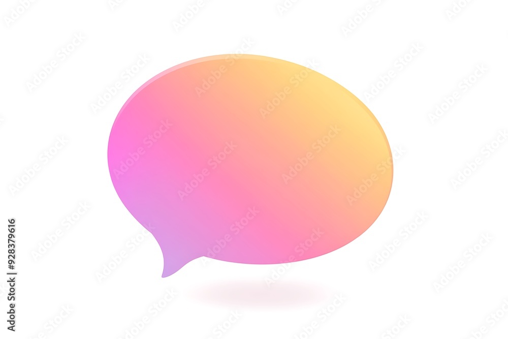Poster speech bubble with transparent gradient fill no background