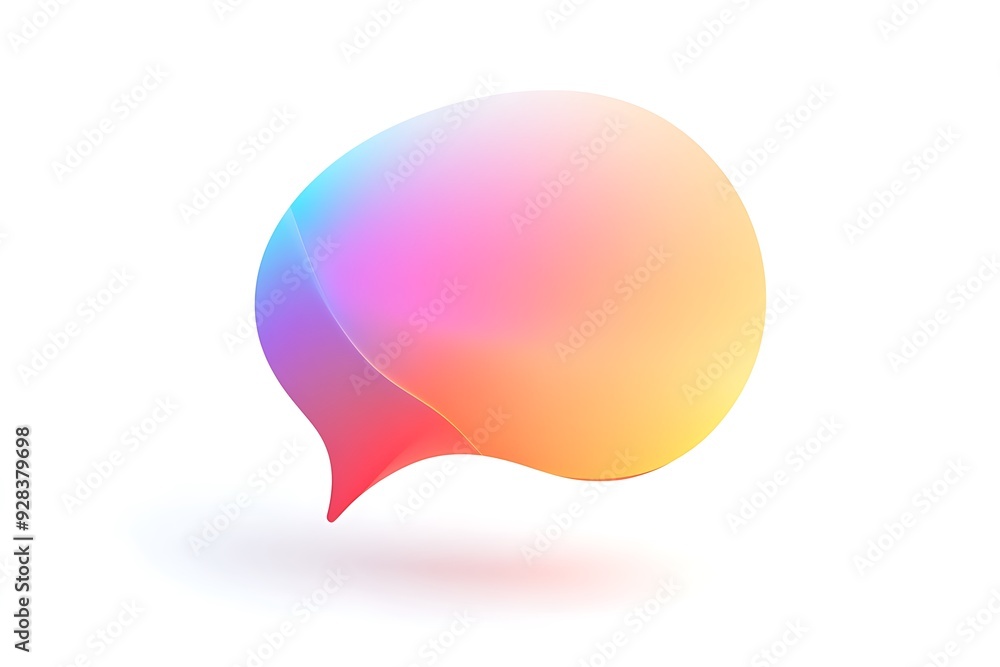 Poster speech bubble with transparent gradient fill no background