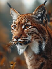 Fototapeta premium Puma, Cougar, Mountain Lion Close Up in Autumn Nature Wildlife