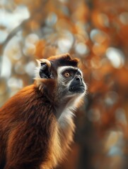 L'Hoest's Monkey in Forest, Close Up Primate Photography