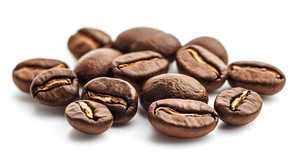 Fototapeta premium Roasted coffee beans isolated on white