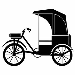 Fototapeta premium Rickshaw Black silhouette