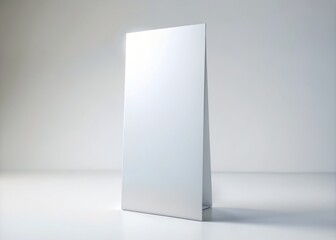 Professional 3D rendered brochure flyer mockup standing upright on a clean white background, perfect for business presentation, marketing, and advertising designs.