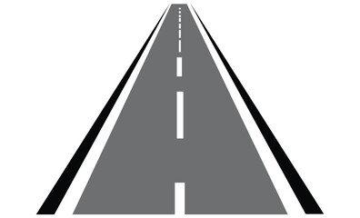 straight road isolated on white background