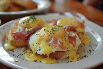 Eggs benedict with prosciutto and Hollandaise