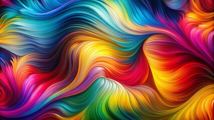 Obraz premium stylized wavy lines of bold brushstrokes in bright colors create a dynamic background for a modern abstract art piece with a sense of spontaneity