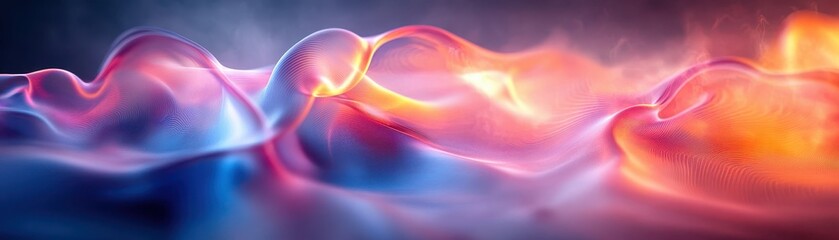 Obraz premium Abstract Colorful Waves of Light and Fabric with a Dreamy and Ethereal Atmosphere