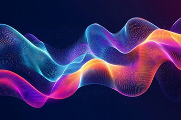 Fototapeta premium Colorful abstract gradient wave background.