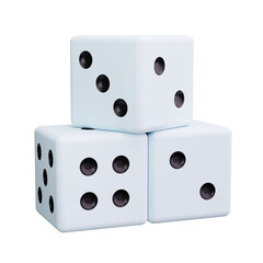 dice 3d render icons