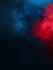 Fototapeta premium Abstract blue paint brush strokes background.