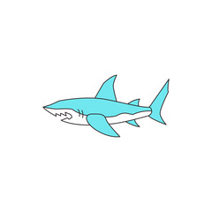 Shark Illustration Simple Ocean Predator