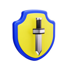 shield 3d render icons