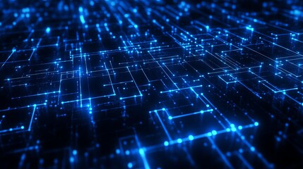 Abstract Blue Digital Network Background