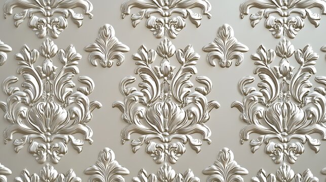 Classy brocade silver pattern