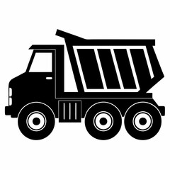Dump truck Black silhouette