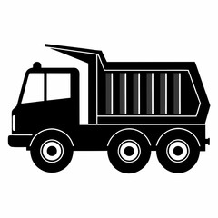 Dump truck Black silhouette