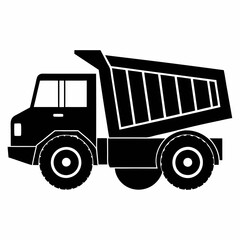 Dump truck Black silhouette