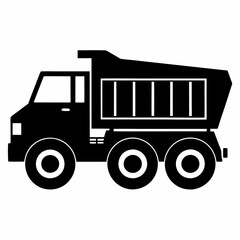 Dump truck Black silhouette